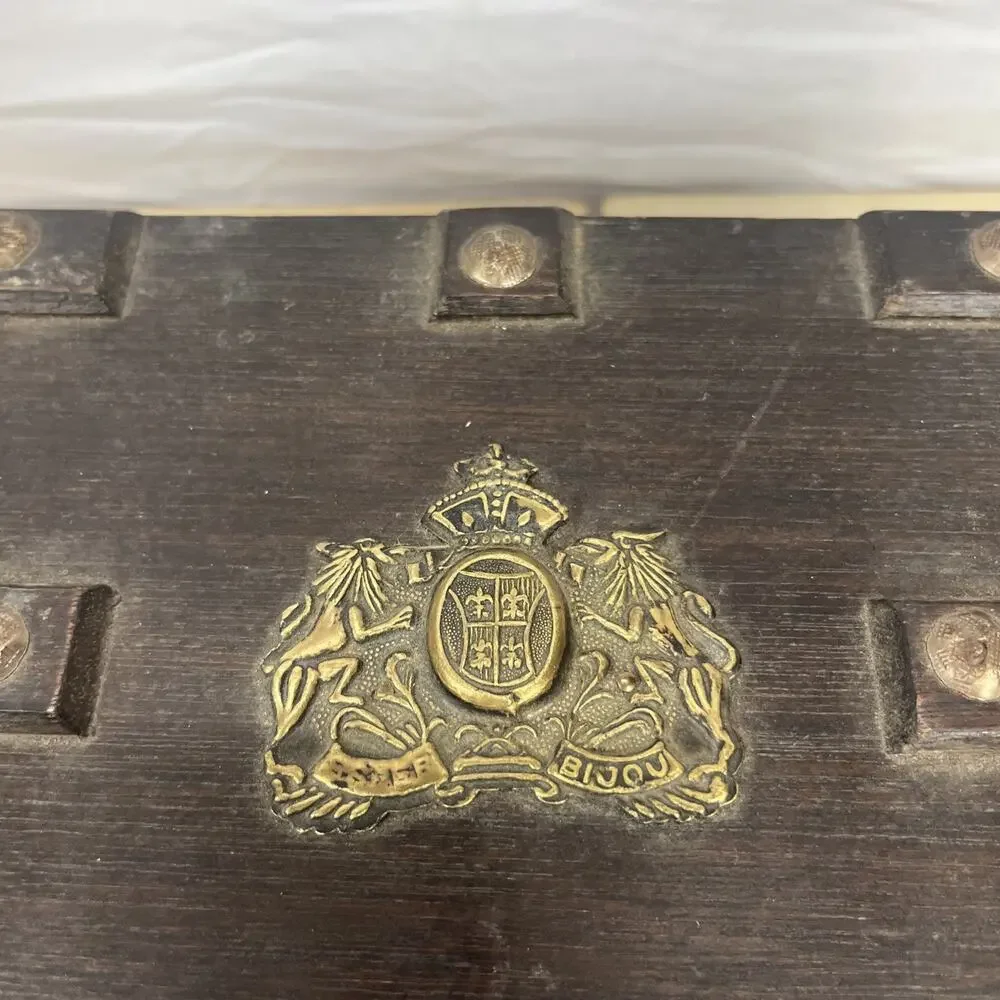 Vintage S. Sper Bijou Valet Jewelry Box Wooden Red Interior